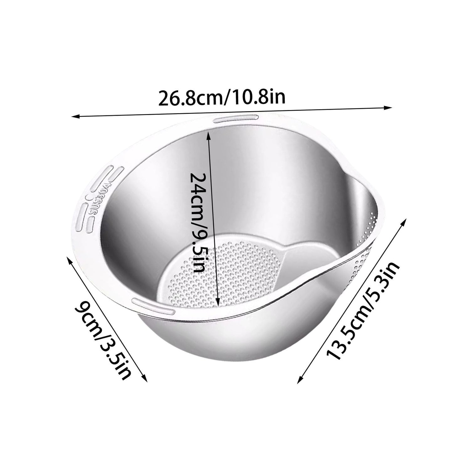 Bol de Lavage en Acier Inoxydable 4-en-1